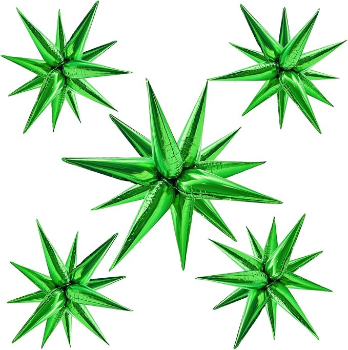 60Pcs Green Star Balloons Foil Cone Balloons Green Party Decorations by BOMSI