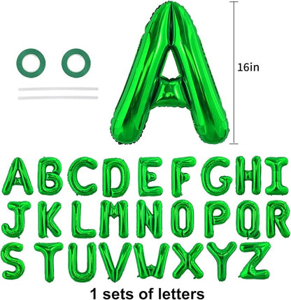 TONIFUL Green Letter Balloons 26 Pcs 1 Set A-Z Alphabet Banner Kit – 16 Inch - Image 2