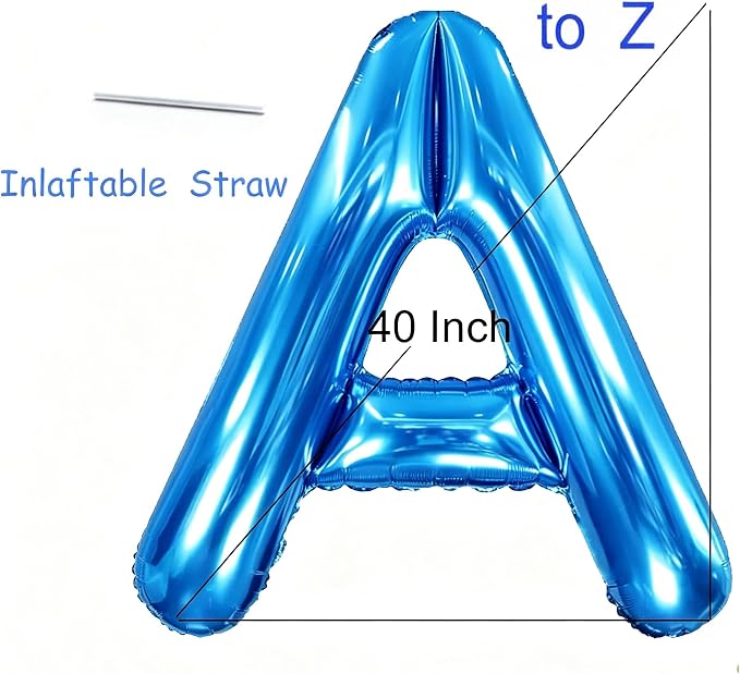 Letter X Balloon 40 Inch Blue, Giant Alphabet Foil Balloon, Big Mylar Party - Image 5