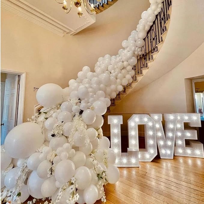 412pcs White Balloons 18 12 10 5 Inch White Balloon Garland Arch Kit Different - Image 4