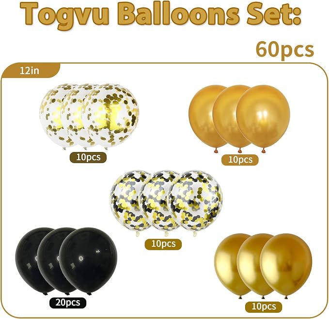 Balloons Gold and Black - Image 2
