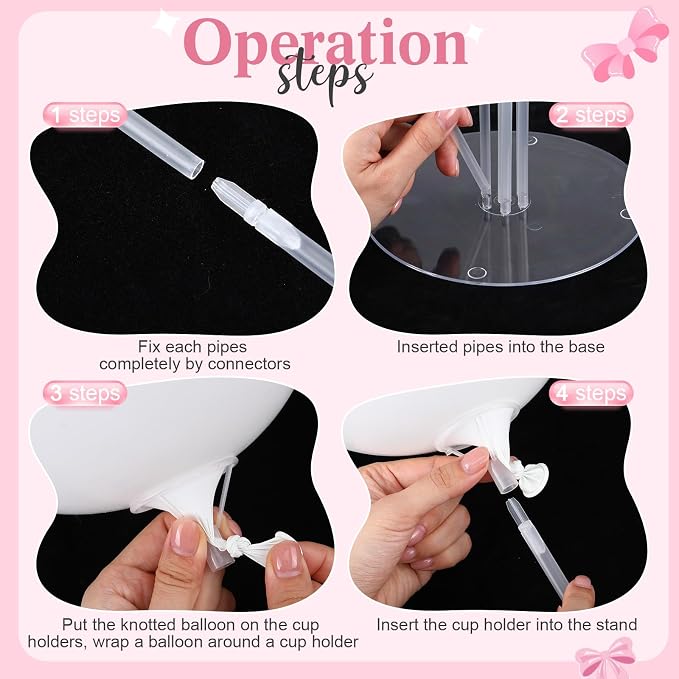 VioraWhite 8 Set Balloon Stands Kits, Sticks Holder - Image 3