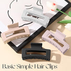 4Pcs Cloud Claw Clips for Women, 4.2 Inch Non-Slip Strong Hold Hair Claws, Unbreakable & Durable TPEE-Silicone Blend, Large Bendable Cozy Hair Clip for Thin/Thick/Curly Hair, All-Day Comfort