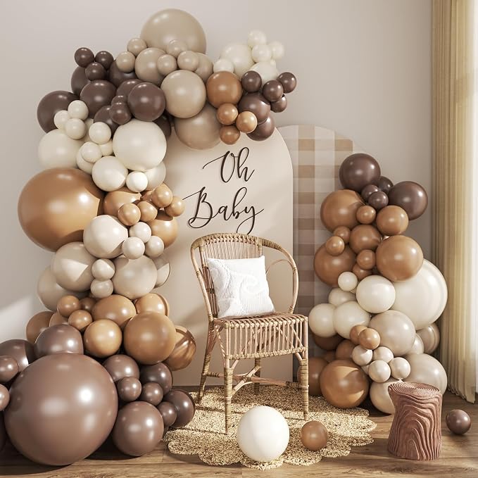 Cream Brown Balloons Arch Garland Kit by CROSSFINGERS