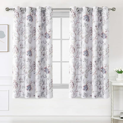 H.VERSAILTEX Blackout Curtains 63 Inch Length 2 Panels Set Floral Print Curtain - Image 2