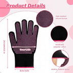 Suhine 20 Pcs Professional Heat Resistant Gloves for Hair Styling Curling Heat Resistant Work Gloves