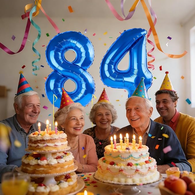 40 Inch Number 84 Balloons for 84th Birthday Party Decorations, 0-100 Dark Blue - Image 2