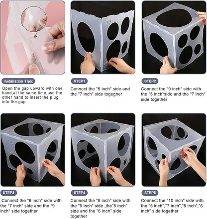 Auihiay 12 Holes Balloon Sizer Cube Box, Collapsible Plastic Balloon Sizer | - Image 4
