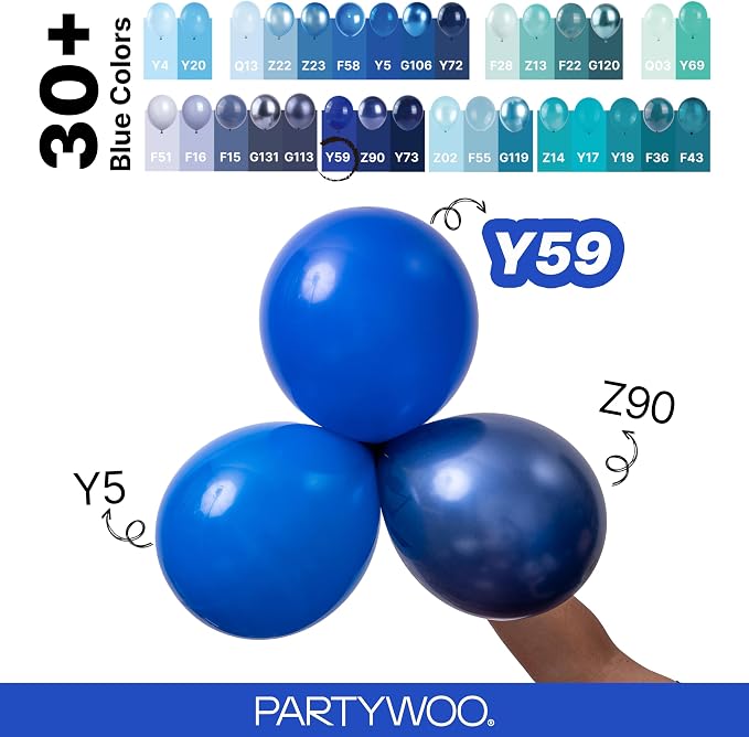 PartyWoo Royal Blue Balloons 100pcs Dark Blue Latex Helium Balloons 12 Inch | - Image 4