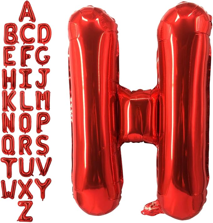 40 Inch Red Letter H Balloons, DIY Phrase Foil Alphabet Letter H Balloons DIY by LHOAVWE