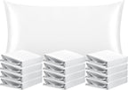 NTBAY 12 Pack Satin King Pillowcases for Hair and Skin, Luxurious and Silky Pillow Cases with Envelope Closure, 20 x 36 Inches, White