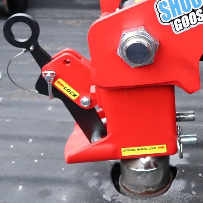 Shocker 30K Gooseneck Surge Air Hitch & Shift Lock Coupler for 2-5/16" Ball, 3-15/16" Square Top Crank