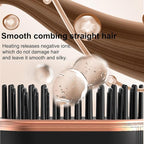 Mini Hair Straightener, Rechargeable Hair Straightener Brush Portable, Fast Heating Hot Comb 3-Speed Temperature Control with Anti Scald Shell for Daily Use