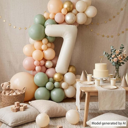 Cream Number 7 Balloon 40 Inch, Foil Numeral - Image 3