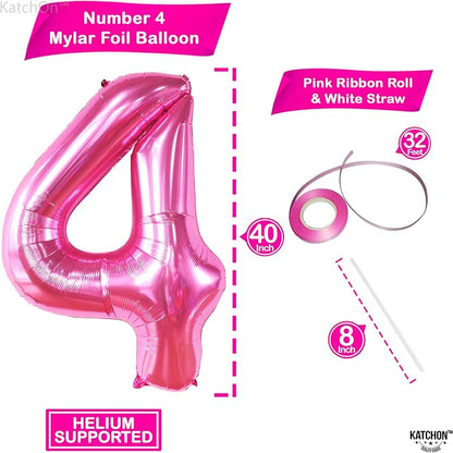 KatchOn Hot Pink 4 Balloon Number - Image 2