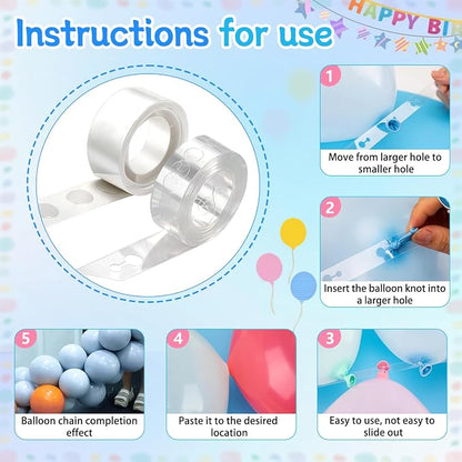 Balloon Arch Garland Kit, 98.5ft Balloon Tape Strips&600 Glue Point Dot - Image 5