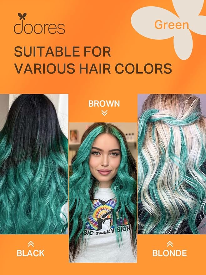 DOORES Human Hair Extensions Tape in Hair, Teal Green Tape in Hair Extensions, Remy Human Hair Extensions Invisible Tape Straight, 30g 10pcs 22 Inch
