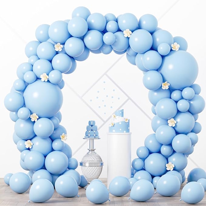 Voircoloria 90pcs Light Blue Balloons Garland Arch Kit, 18 12 10 5 Inch | by Voircoloria