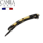 Camila Paris CP2806 French Hair Barrette Clip for Girls, Handmade, White Tokyo, Metal-Free Closure Strong Hold Grip Hair Clips for Women, No Slip Durable Styling Girls Hair Accessories, Made in France