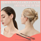 Teenitor 300pcs Bobby Pins Hair Pins, 100 Hair Pins 100 Bobby Pins Brown Hair Black for Women 100 Hair Bands 2inch 2.36inch 2.75inch Brown Black