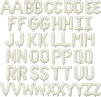 52 Pcs Cream Letter Balloons 16 Inch Mylar Foil Alphabet Letters 2 Sets A- Z by Togvu