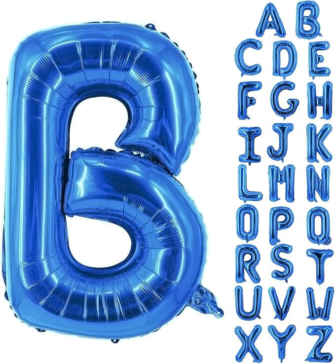 Letter Balloons 40 Inch Blue Giant Alphabet Balloons Letter B | Foil Mylar Big by YUNSHANGMO