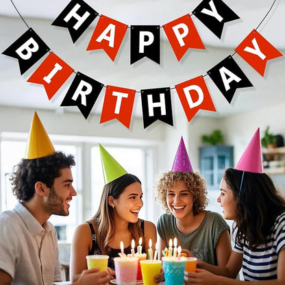 Happy Birthday Banner Sign, Birthday Garland Wall Door Hanging Banners Flag - Image 4