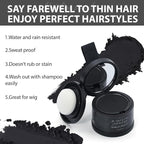 2 Pack Hairline Powder for Women and Men, Used to Root Touch Up Hair Color, Thinning and Gray Hair Coverage and Bald Spots Coverage, Dark Black