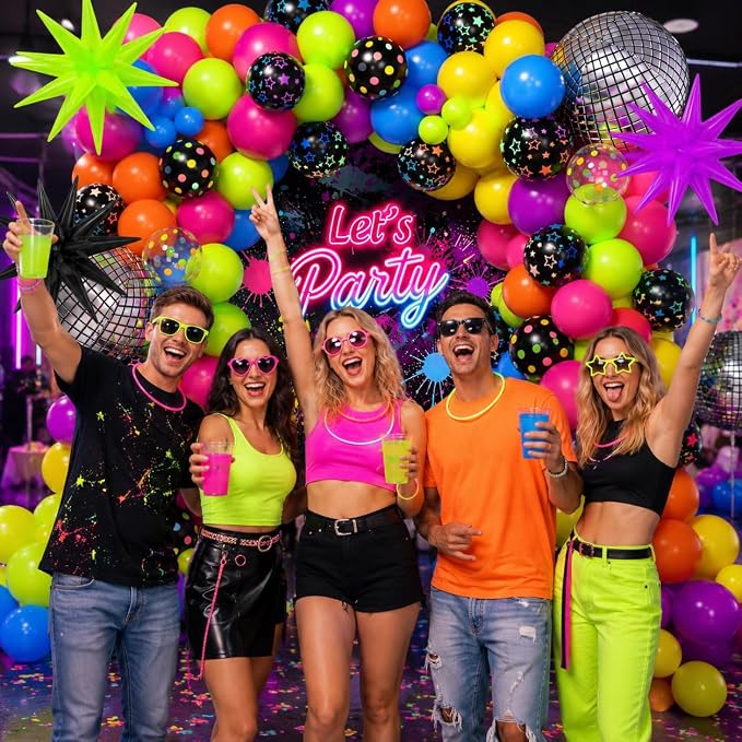 200Pcs Neon Balloons Garland Arch Kit - Image 4