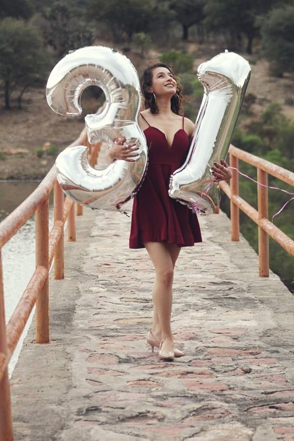 Number Balloons 40 Inch Silver 2 Balloon - Image 4