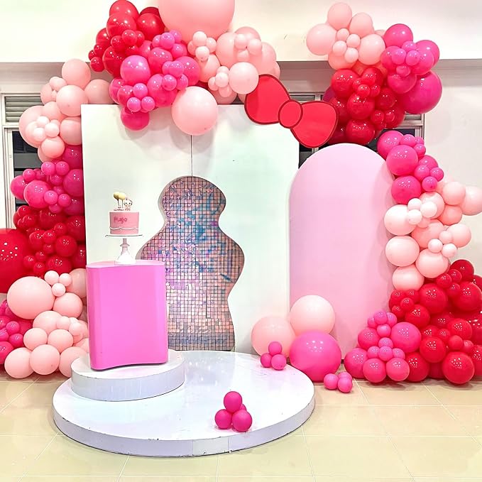 HILAVO Red and Pink Balloons Strawberry Hot Pastel Light Pink Rose Red Latex - Image 7