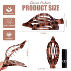 Flat Hair Clips for Women - 6 PCS French Flat Claw Clips Medium Hair Clips for Girls Large Hair Claw Clips for Thick or Thin Hair Strong Hold No Slip Hair Accessories for women (Transparent)