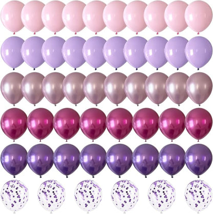 Pink and Purple Balloons 12 Inch 60 Pcs Metallic Purple Pink Hot Pink Latex by Searchbyoccasioncolorsize