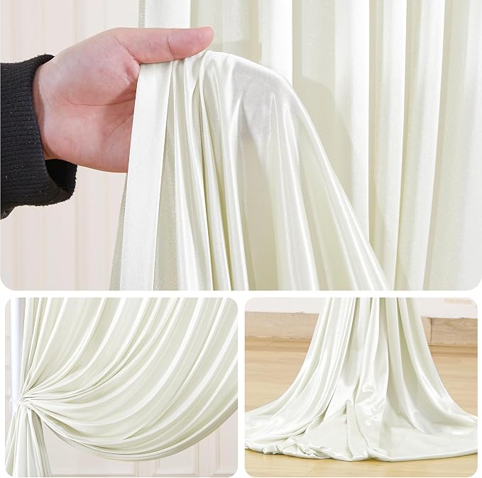 10x10 ft Ivory Glitter Backdrop Curtain - Image 8