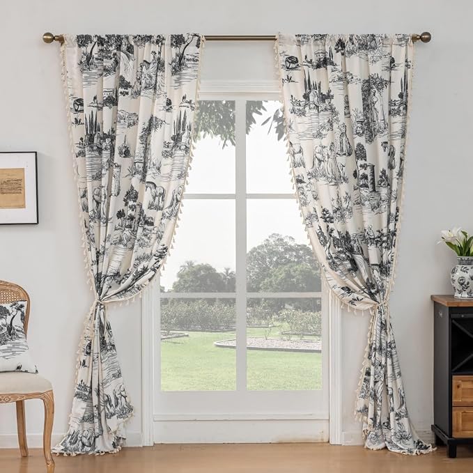 F-CHU Vintage Patterned Curtains 84 Inches Long - Image 5