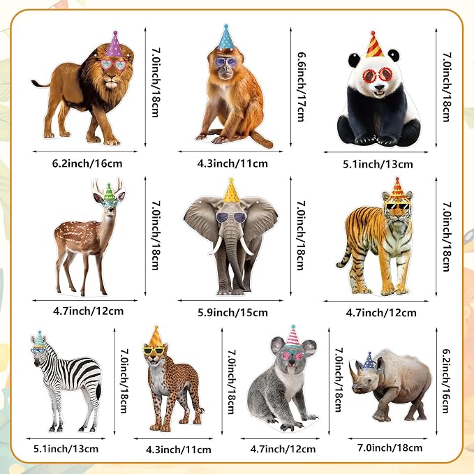 Hooqict Safari Animals Happy Birthday Banner Animal Birthday Decorations Party - Image 2