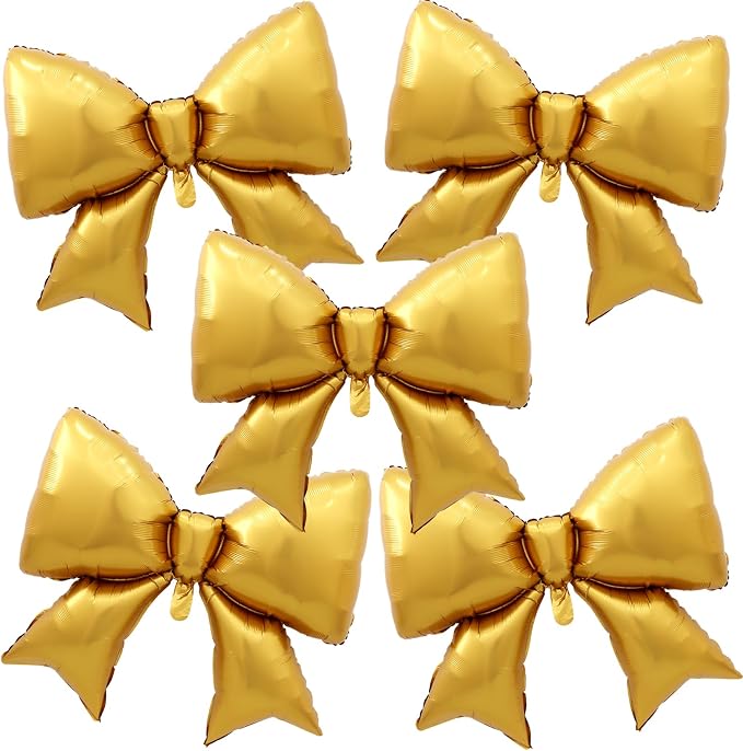 38 Inches Bow Balloon Gold by Vuzvuv