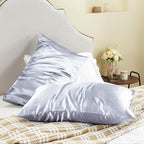 BEDELITE Satin Pillowcase for Hair and Skin, Super Soft and Cooling Similar to Silk Pillow Cases 2 Pack with Envelope Closure, Gift for Women Men(20"x26" Standard Size, Evening Haze)