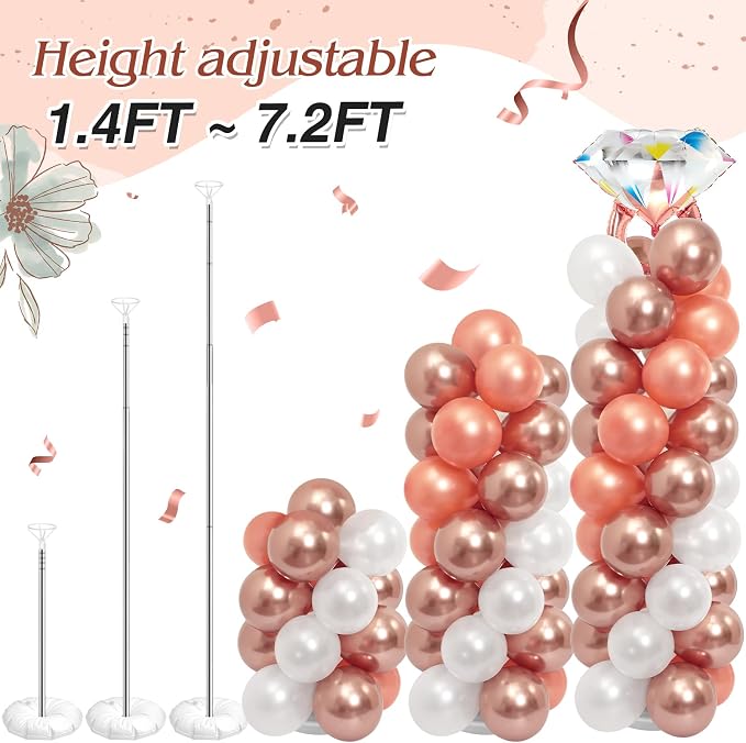 Seematn 2 Set Diamond Ring Balloon Column Stand Kit - Image 6