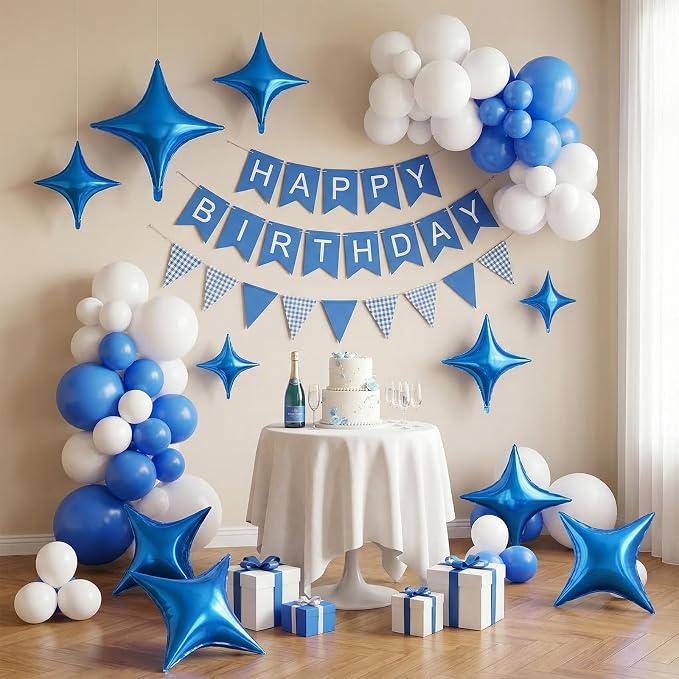 Blue Star Balloons, 26 Inch and 10 Inch Blue Stars Shaped Balloon - Image 6