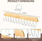 【2 Pack】 Wood Hair Extension Holder for Hair Storing, Washing, Drying, Coloring, Styling, Foldable Belt Hanger, Rotating Multi-Purpose Hooks Hanger, Hanging Closet Organizer