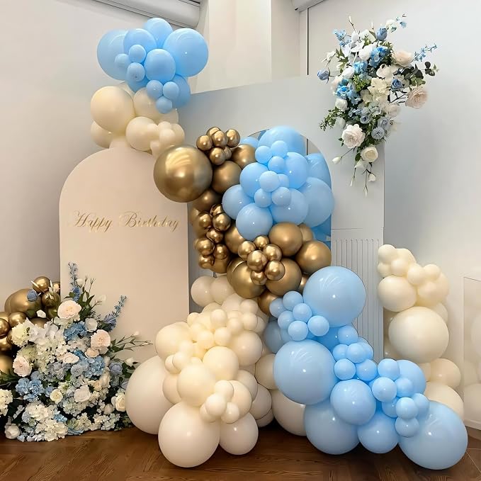 110pcs Pastel Blue Balloons 12 Inch Latex Balloon - Image 3