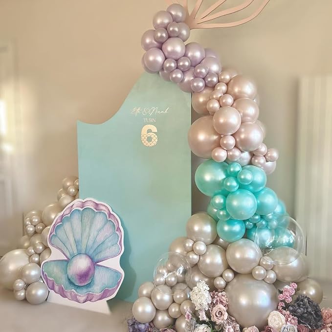Double Pearl Purple Stuffed Balloons Different Size 115Pcs 5/10/12/18" Light - Image 8