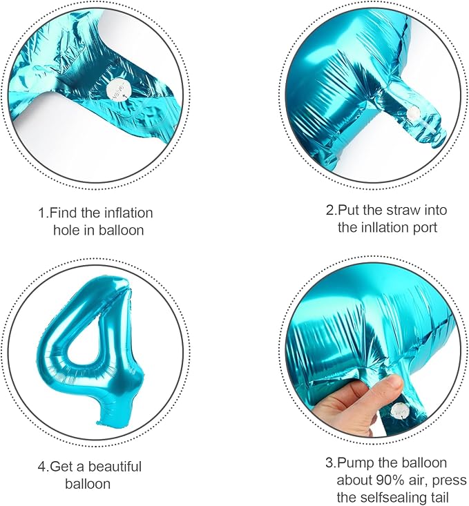 4 Balloon Number 40 Inch Light Blue - Image 6