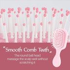Mini Hair Bursh for Women Men and Kids, Protable Travel Size Hair Brush for Pockets Purses, Mini Detangler Brush for All Hair Types, Small Paddle Brush for Detangling (Pink)