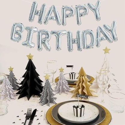 TONIFUL Laser Silver Happy Birthday Balloons Banner Decorations - Image 6
