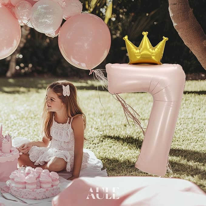 AULE 40 Inch Big Pink 7 Balloon Number - Image 4