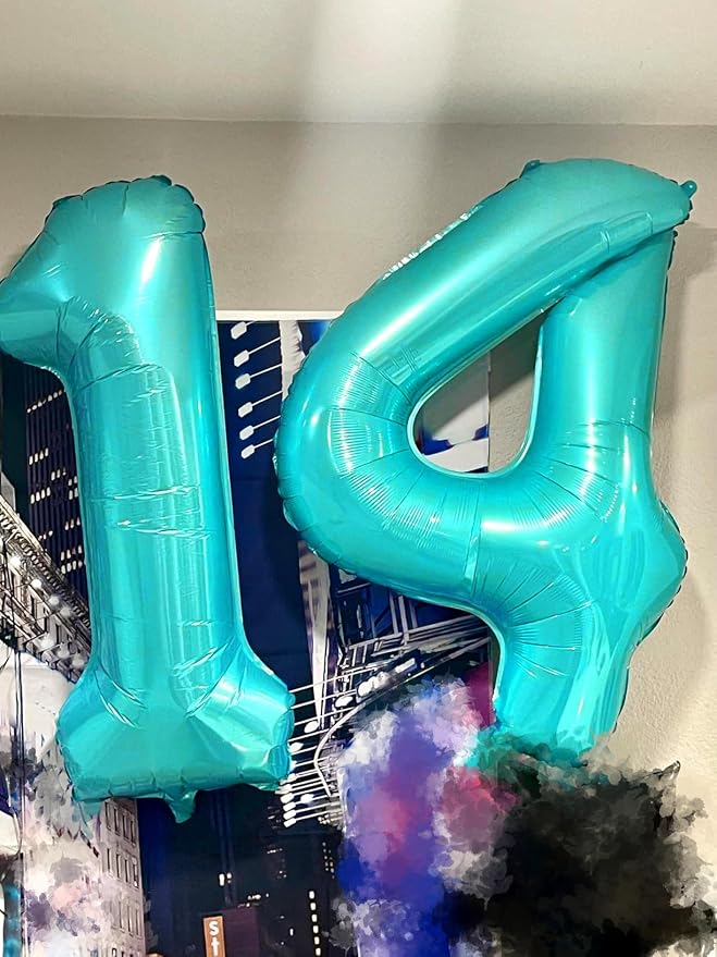 Number Balloons 4 Balloon 40 inch Teal Blue - Image 2