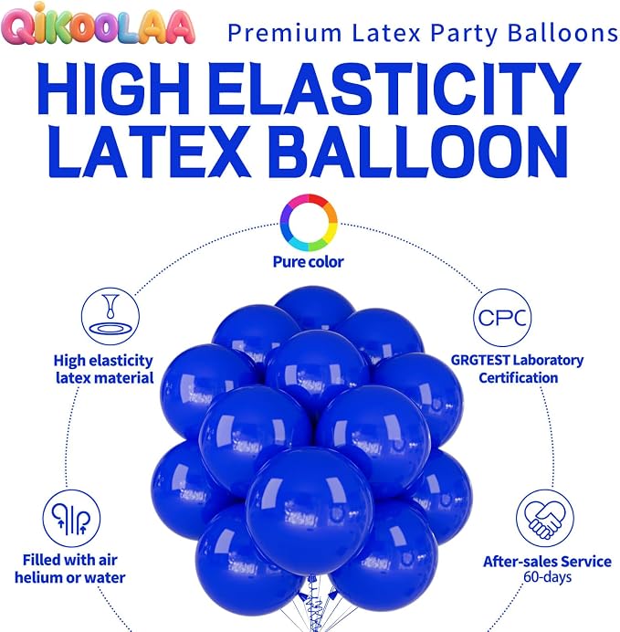 32Pcs Dark Blue Big Balloons 18 Inch, Round Large Latex Party Balloons - Image 2