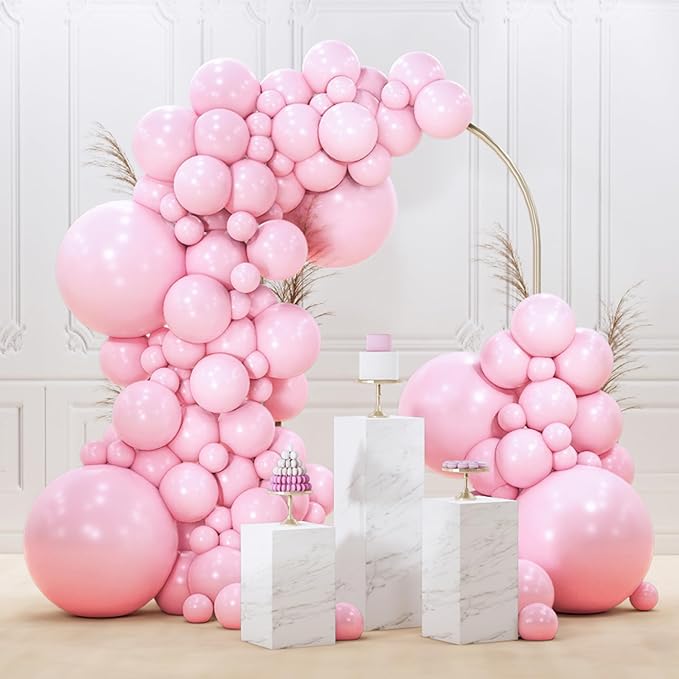 PartyWoo Baby Pink Balloons 145pcs Pastel Pale Light Pink Color | 18 12 10 5 by PartyWoo